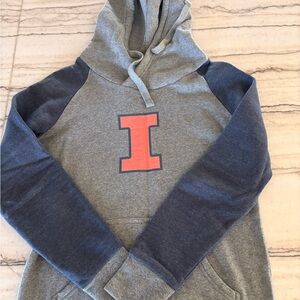 Gray and Blue Illinois Hoodie